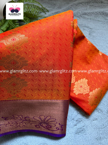 Fancy Soft - Silk Bhutta Embossed Saree