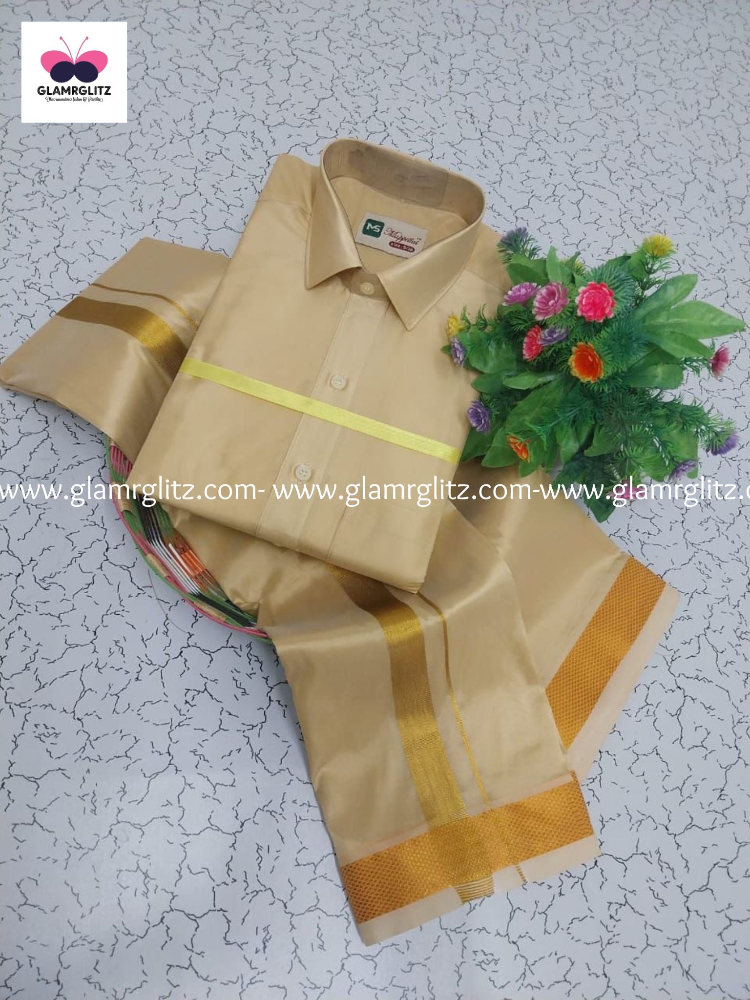 Pattu Shirt and Vesti or Dothi set