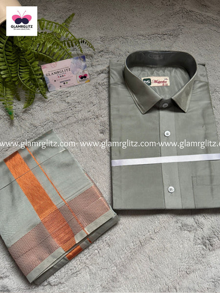 Pattu Shirt and Vesti or Dothi set