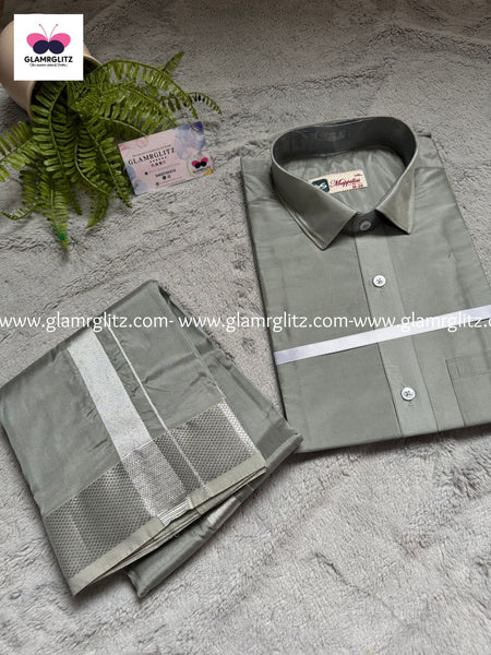 Pattu Shirt and Vesti or Dothi set