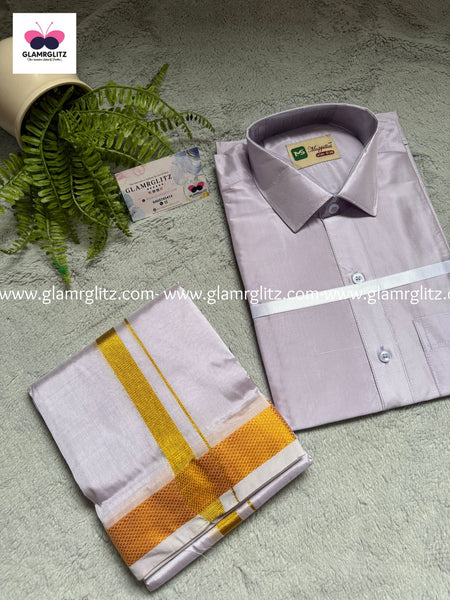 Pattu Shirt and Vesti or Dothi set