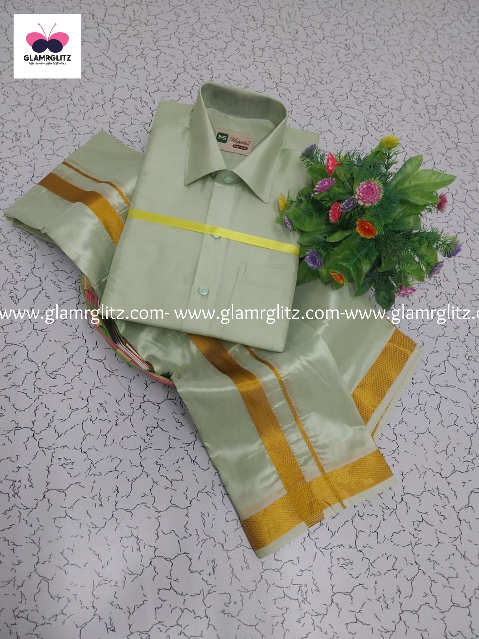 Pattu Shirt and Vesti or Dothi set