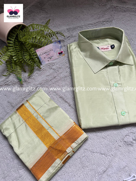 Pattu Shirt and Vesti or Dothi set