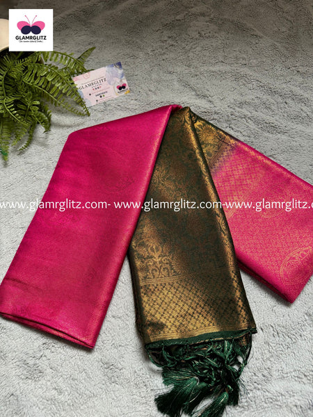 Kubera Softy Silk Saree with Aari work Blouse Pieces