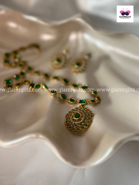 Jyothika Inspired Necklace Set – Gold Shade