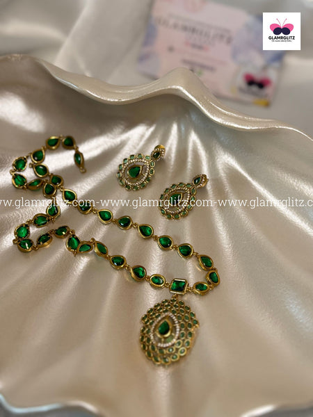 Jyothika Inspired Necklace Set – Gold Shade