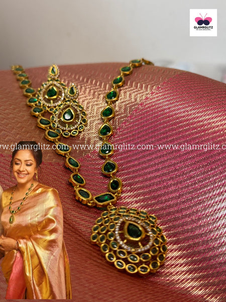 Jyothika Inspired Necklace Set – Gold Shade