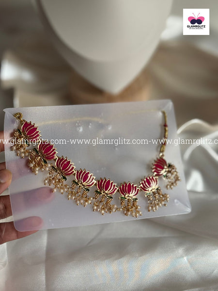 Lotus Necklace Set with Studs