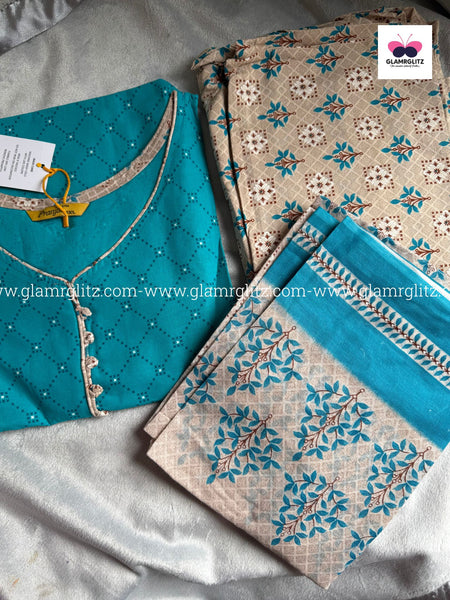 Pure Cotton Patiala Set