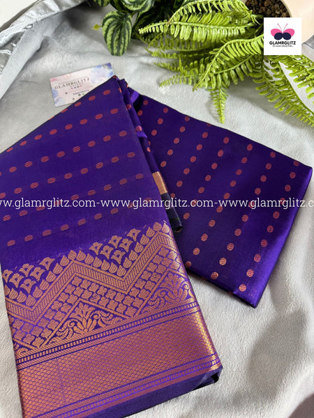 Soft Silk Cotton Saree with 1000 Butta and Contrast Blouse