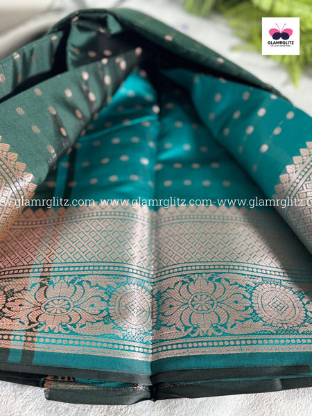 Soft Silk Cotton Saree with 1000 Butta and Contrast Blouse