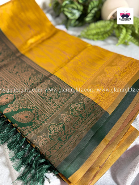 Benzo Soft Silk Cotton Saree with Contrast Blouse and Pallu