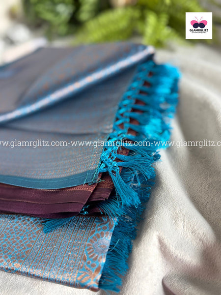 Benzo Soft Silk Cotton Saree with Contrast Blouse and Pallu