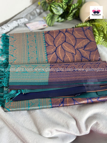 Benzo Soft Silk Cotton Saree with Contrast Blouse and Pallu