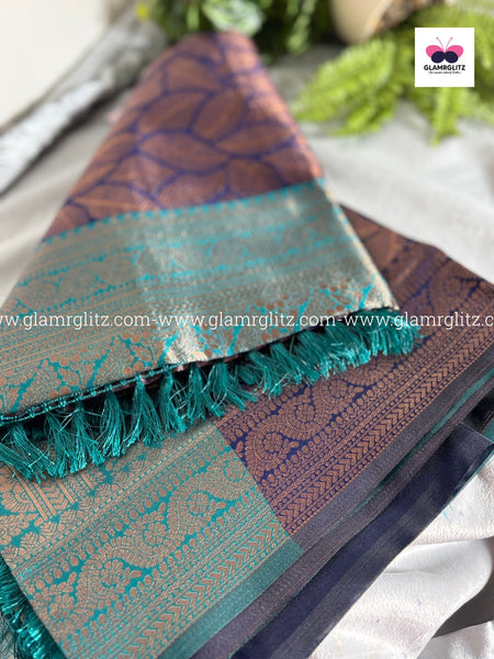 Benzo Soft Silk Cotton Saree with Contrast Blouse and Pallu