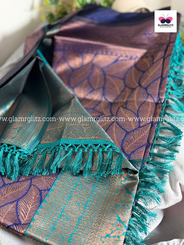Benzo Soft Silk Cotton Saree with Contrast Blouse and Pallu
