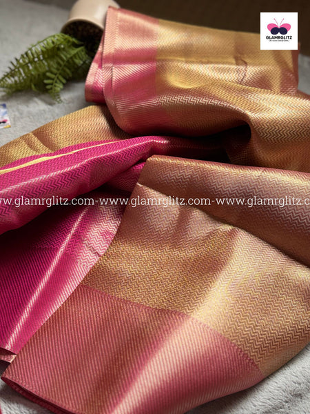 Jyothika Inspired kanjivaram Banaras Silk saree_ gold zari Weaving