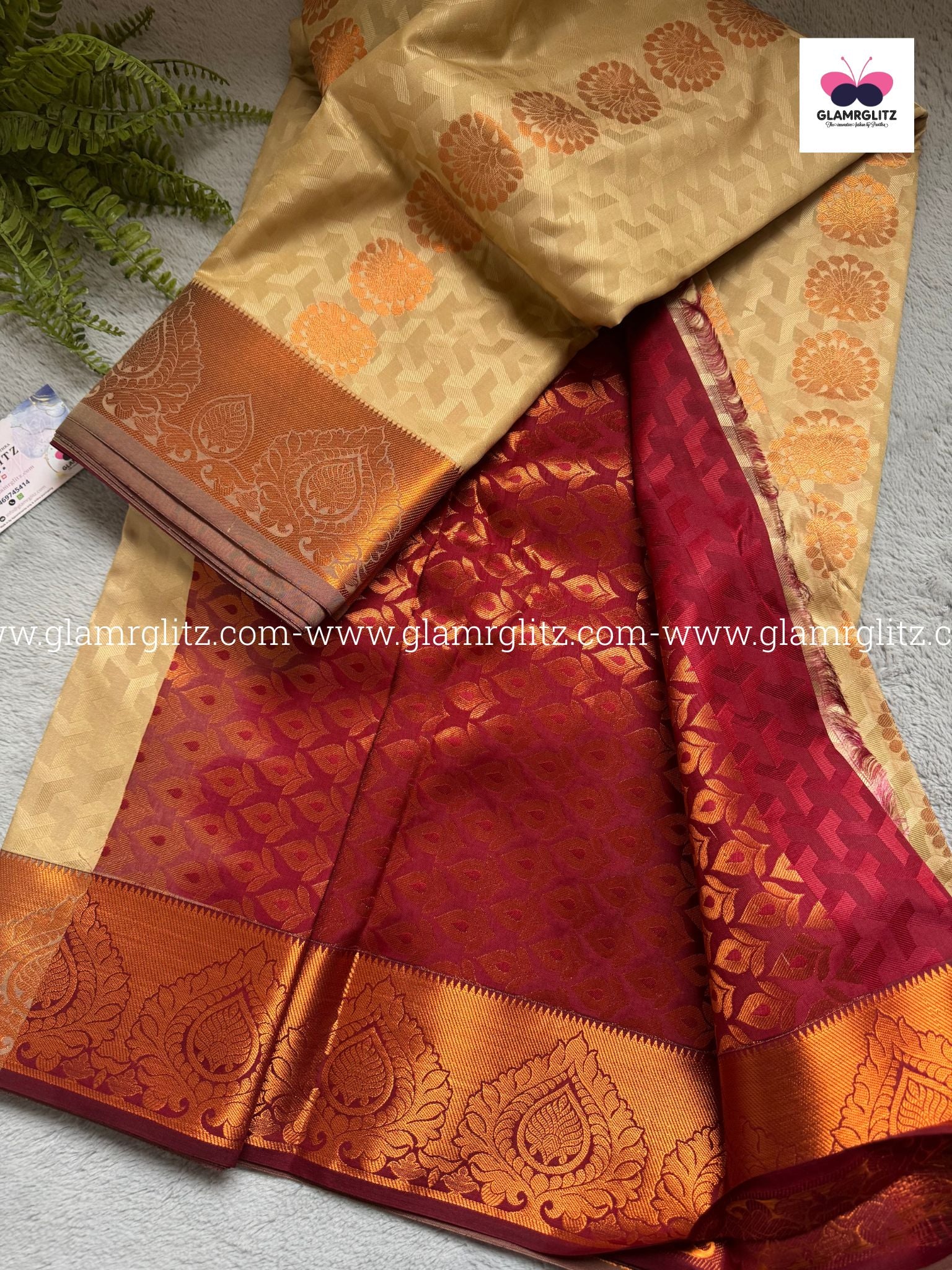 Fancy Soft - Silk Bhutta Embossed Saree