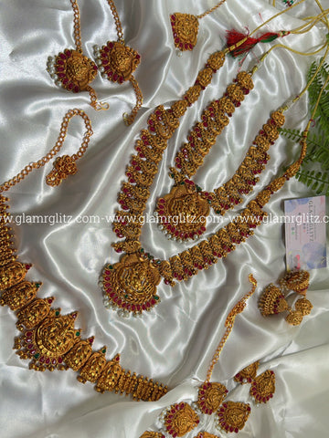 Temple Jewellery Matte Finish Full Bridal Set