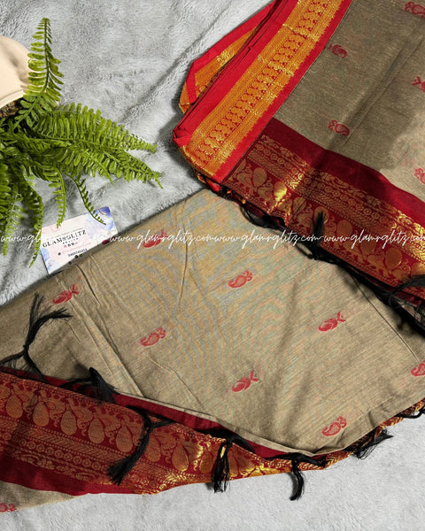 Purely Traditional Kalyani Cotton (silk mix )