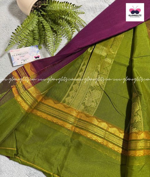 Vinnaithandi Varuvaya – Trisha Special Saree (Brown Maroon with Mehendi Green Border)