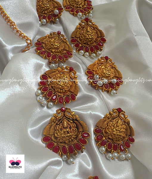Temple Jewellery Matte Finish Full Bridal Set