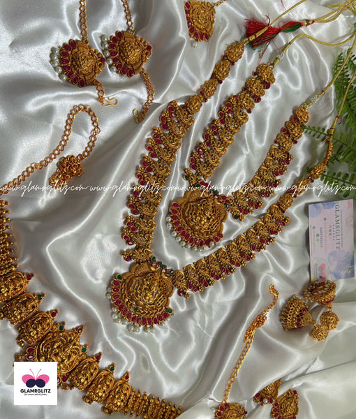 Temple Jewellery Matte Finish Full Bridal Set