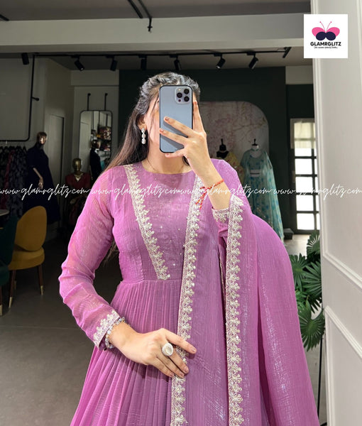 Silver Glory Shimmer Long Kurti
