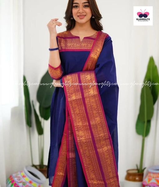 Silk Cotton Kurti and Dupatta Set