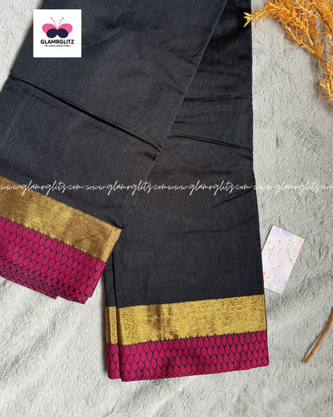 Black cotton saree