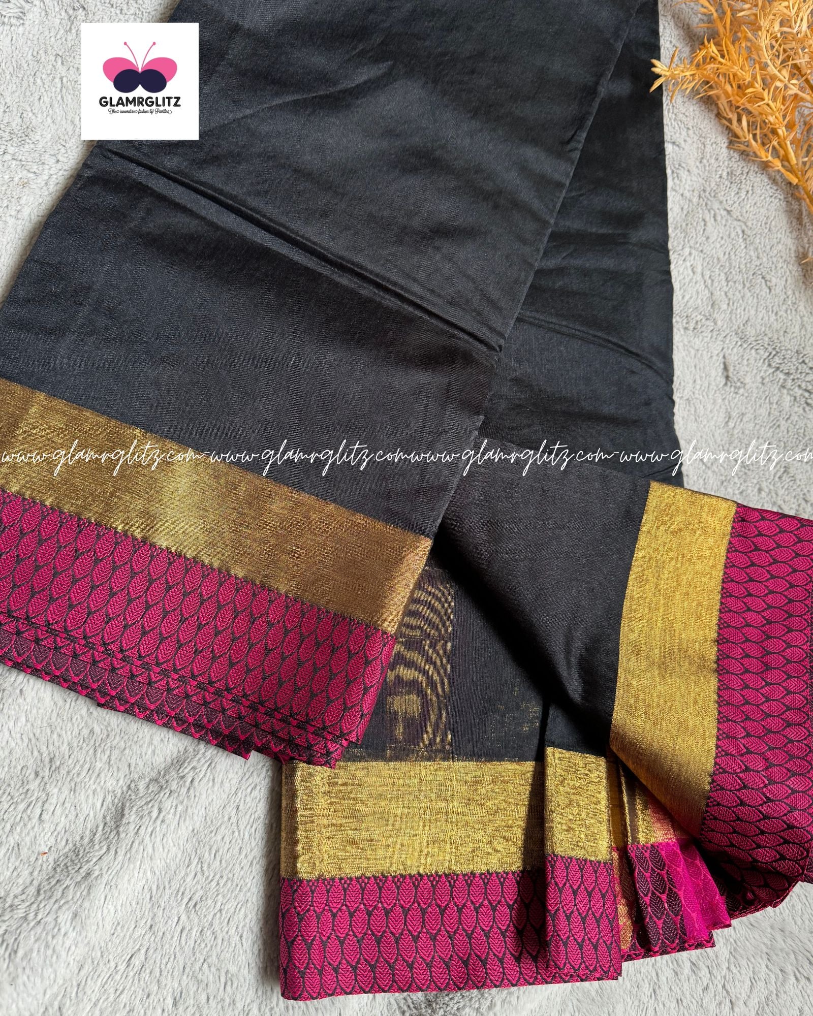 Black cotton saree