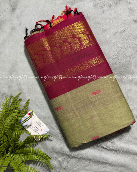 Purely Traditional Kalyani Cotton (silk mix )