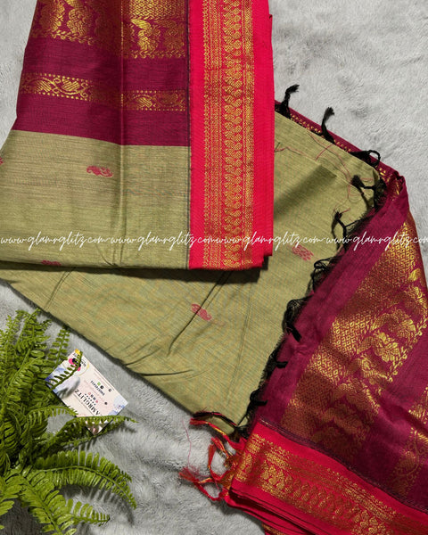 Purely Traditional Kalyani Cotton (silk mix )