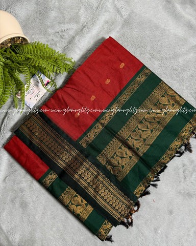 Purely Traditional Kalyani Cotton (silk mix )