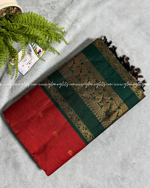 Purely Traditional Kalyani Cotton (silk mix )