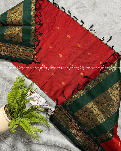 Purely Traditional Kalyani Cotton (silk mix )