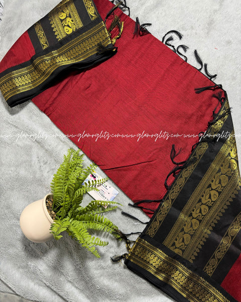 Purely Traditional Kalyani Cotton (silk mix )