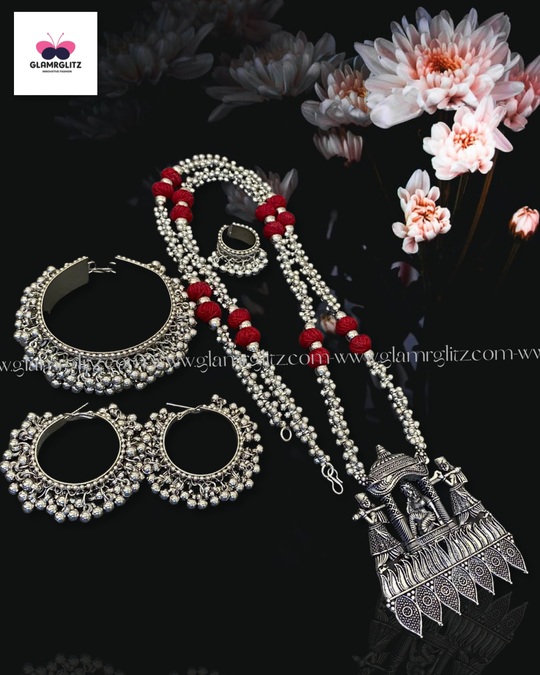 Gungaru thread ball necklace combo set